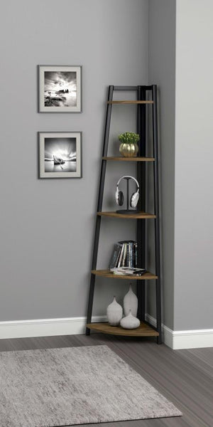  this transitional bookcase is a stylish space saving solution. Crafted to tuck neatly into a corner