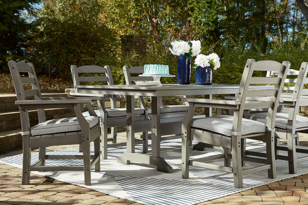 Visola - Gray - RECT Dining Table w/Umb OPT