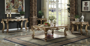  Rectangular Table with Scrolled Leg and Bottom ShelfTop Apron: Scrolled Decor Trim