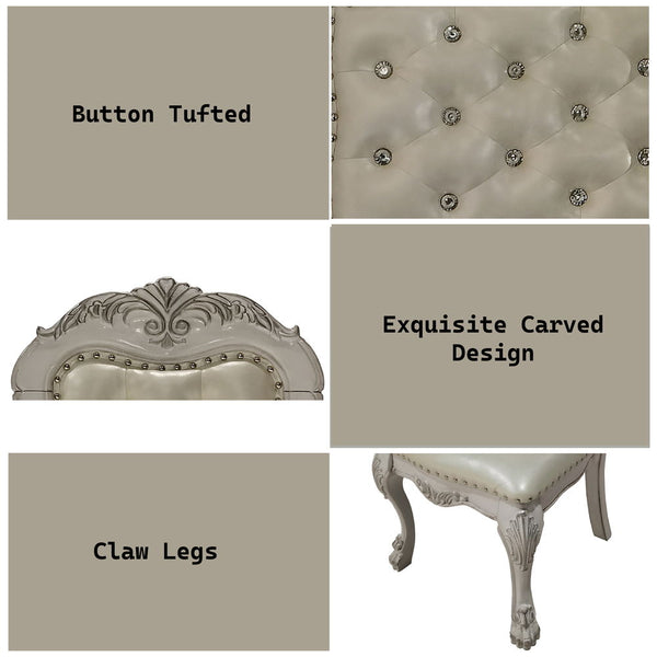 Dresden - Side Chair (Set of 2) - Fabric & Bone White Finish