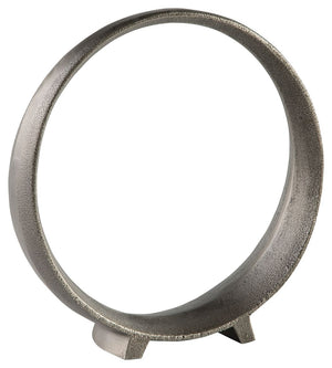 A modern take on classic geometric design, this sculpture rounds out your decor in sleek style. The antiqued pewter-tone finish has a chic appeal that remains versatile, suiting spaces from contemporary to casual.<br/><br/><b>Product Features</b><ul><li>S