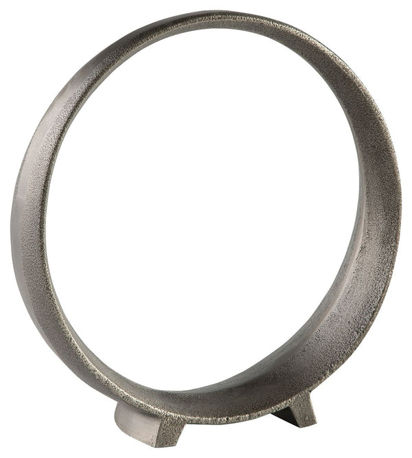 A modern take on classic geometric design, this sculpture rounds out your decor in sleek style. The antiqued pewter-tone finish has a chic appeal that remains versatile, suiting spaces from contemporary to casual.<br/><br/><b>Product Features</b><ul><li>S