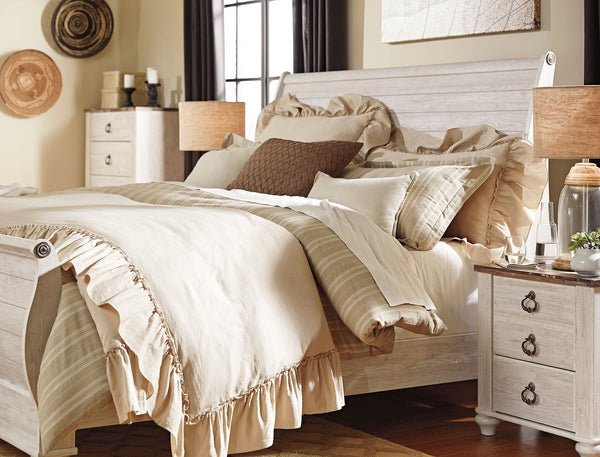  this queen sleigh bed makes the ultimate statement for your coastal cottage or shabby chic inspired retreat. Sure to carry you away to a dreamy time and place