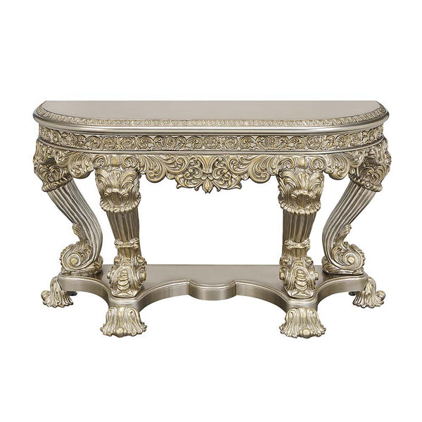  the Danae coffee table offers the right amount of wow factor that your living space needs to create a classy home. The antique white and gold finish enhances the ornate carvings on the base and apron of the table. Display books and decor