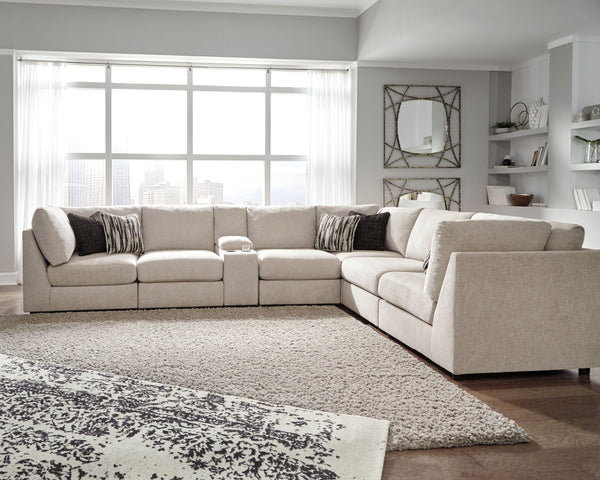 Kellway - Bisque - Armless Chairs Corner 7 Pc Sectional
