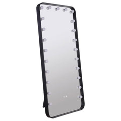 Dress up your walk-in closet or bedroom dressing area with a standing mirror that includes lights. It-'s got Hollywood glam appeal with compact globe lights on three sides, delivering energy efficient illumination that-'s bright and even for checking outf