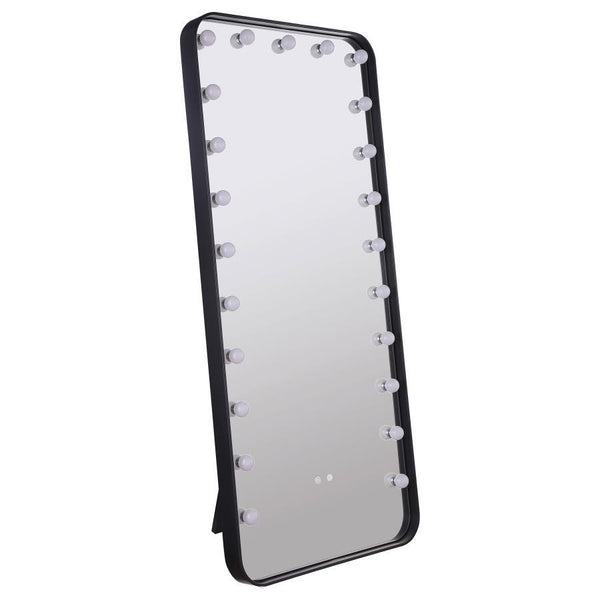 Dress up your walk-in closet or bedroom dressing area with a standing mirror that includes lights. It-'s got Hollywood glam appeal with compact globe lights on three sides, delivering energy efficient illumination that-'s bright and even for checking outf