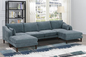 The corner-specific unit is expertly shaped to maximize comfortable seating capacity in often-wasted corner areas.