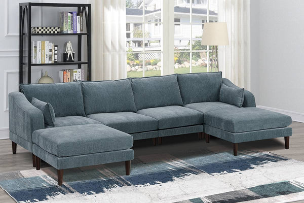The corner-specific unit is expertly shaped to maximize comfortable seating capacity in often-wasted corner areas.