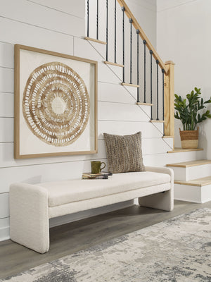  tailored feel. Inviting faux shearling fabric and rounded edges soften the look. Whether it-'s at 
