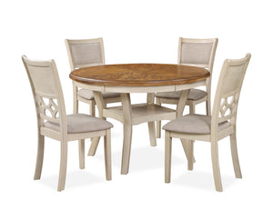 Mitchell - 5 Piece Dining Set - Bisque / Brown