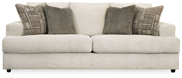 Flaunting a trendsetting silhouette, this sofa puts the contemporary in your contemporary home. Its â€œthree over twoâ€ profile eliminates the center seat cushion, giving you elongated plushness and deep seating. And the chunky chenille fabric satisfies 