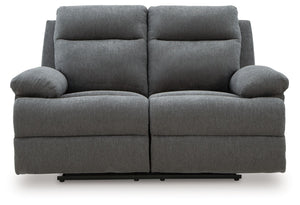 Side-Swipe - Charcoal - Reclining Loveseat