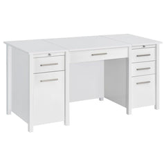 Create the perfect ergonomic home office setup with this contemporary lift top office desk. A smooth surface all around, this contemporary desk features clean lines and plenty of space for work or study. Spacious drawers help organize office files and ess