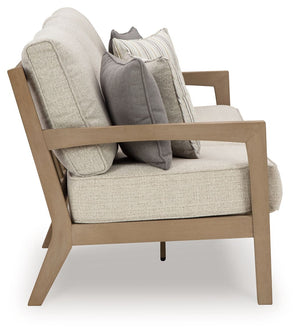  its Weatherwood construction enhances the contemporary desig