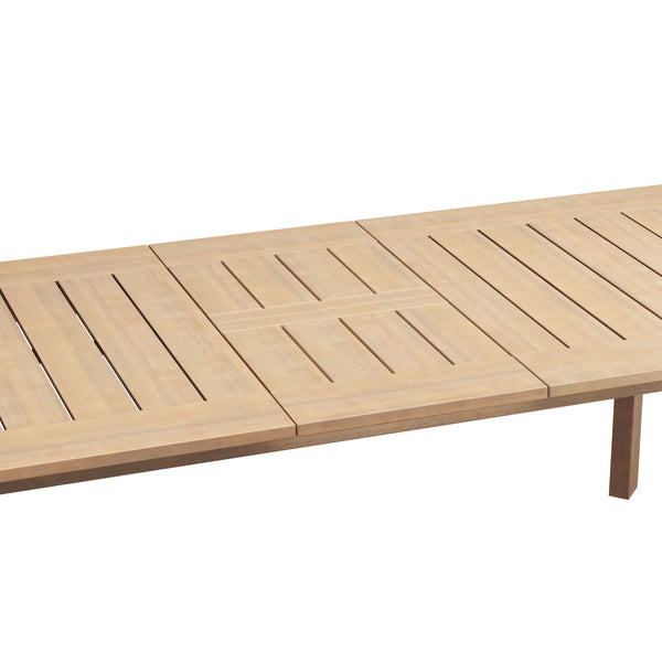 Wesley - Patio Dining Table With Self Storing Leaf - Light Brown