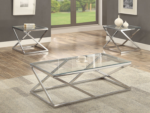 Chase 3-Pk Cocktail Table<h4><b>Chase - 3 Piece Cocktail Table Base - Silver</b></h4> <table width="100%"><colgroup><col style="width: 30%"> <col style="width: 70%"> </colgroup> <tbody> <tr> <td>Dimensions</td> <td> 23.63"L x 47.25"D x 16.25"H</td> </tr> 