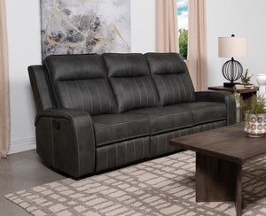 the motion sofa creates a dreamy venue for relaxing and entertaining. Choose a pleasing motion sofa covered in smooth grey leatherette upholstery with vertical topstitching ad
