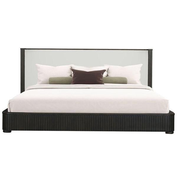  this set exudes sophistication and style. The bed-'s minimalist design is complemented by matching nightstands and dressers