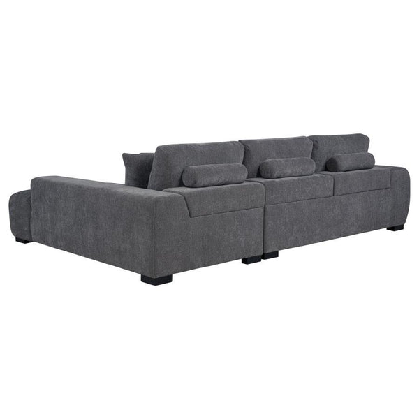 Octavia - Upholstered Sectional Chaise Sofa - Charcoal Gray