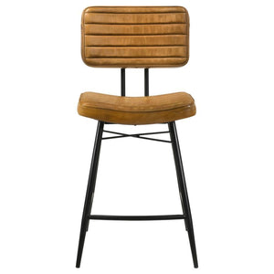 Partridge - Leather Counter Chair (Set of 2) - Antique Camel