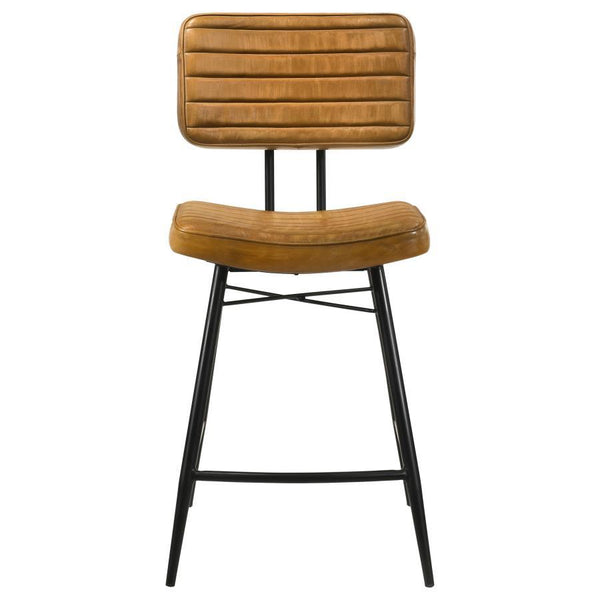 Partridge - Leather Counter Chair (Set of 2) - Antique Camel