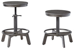 Make your home the hub for cool vibes with this stool. Its two-tone finish scheme of weathered gray and aged gunmetal is full of urban industrial swagger. The stool-'s adjustable height is accommodating for you and your guests. Add it behind your sofa wit
