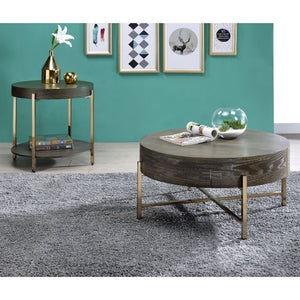  Drum Coffee Table â€¢ Storage: 1 Drw â€¢ Includes: Wooden Top/Drawer