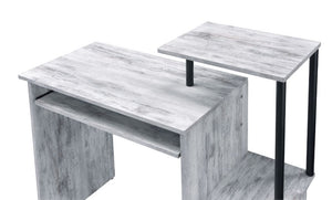  the wooden desk in rusitc wood finish makes your workplace natural and down to earth. It features two open storage compartments with a desktop shelf 