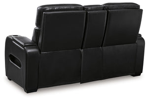 Boyington - Black - Power Reclining Loveseat with Console/ Adj Headrest