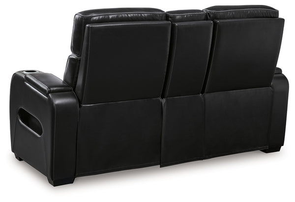 Boyington - Black - Power Reclining Loveseat with Console/ Adj Headrest