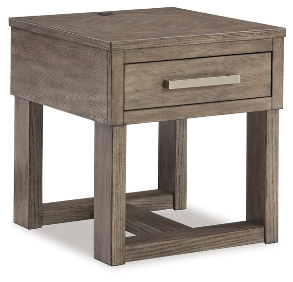 Welcome a sidekick full of casual, contemporary style and functionality to your home. This end table is exceptionally handy for storing necessities next to your sofa or accent chair, and its USB charging makes powering your devices a breeze. Finished in a