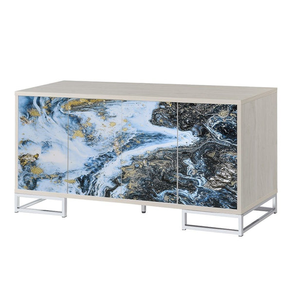  this cabinet is both stylish and functional. The unique combination of colors and textu