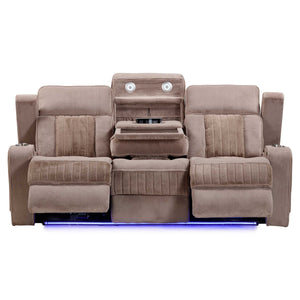 Equinox - Power Reclining Sofa And 2 Recliners - Mushroom