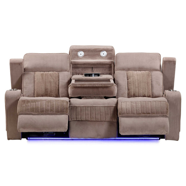Equinox - Power Reclining Sofa And Recliner - Mushroom