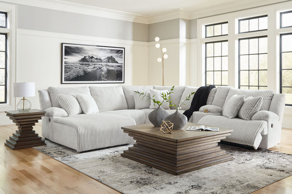 Top Tier - Alloy - 6-Piece Reclining Sectional With Laf Chaise