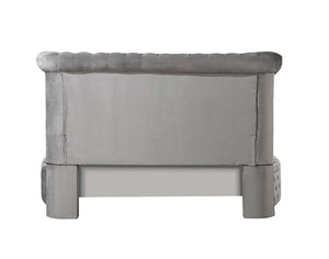 Gaiva - Queen Bed - Gray Velvet