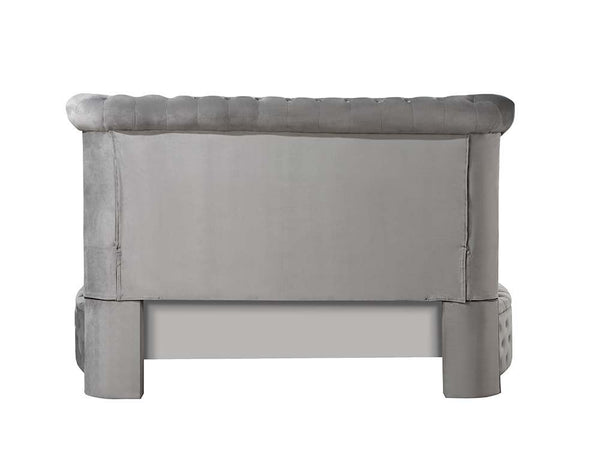 Gaiva - Queen Bed - Gray Velvet
