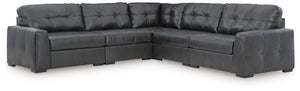 Discover lasting luxury with this sectional. You-'ll experience the perfect blend of comfort and stylish design with its combination of leather and faux leather. Featuring tufted detailing and low-profile legs, this must-have set ensures both coziness and