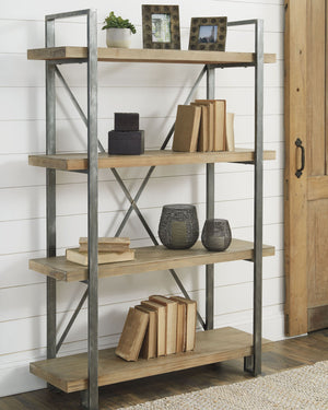  this bookshelf has your name written all over it. The x-backed metal frame exudes stylish sturdiness