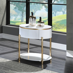 High Gloss FinishMetal LegsStorage InlcudedOval & Round Style