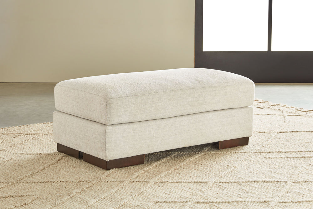 Classic comfort gets a mod twist with this ottoman. Its minimalistic approach and structured silhouette bring a clean-lined design element to your living room. Place a decorative tray on top to create a spot for morning coffee or cocktails, or simply use 