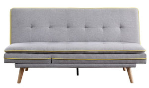 Savilla - Futon - Gray Linen & Oak Finish