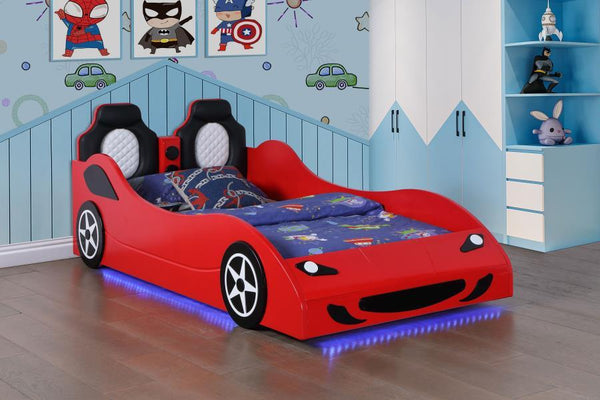 Cruiser - Wood Twin LED Car Bed - Red