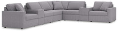 Looking cool and contemporary is great. But when it comes down to it, youâ€™re all about low-maintenance lounging. With the performance fabric on this sectional with console, cleaning spills is a breeze. Its customizable modular design caters to your ever