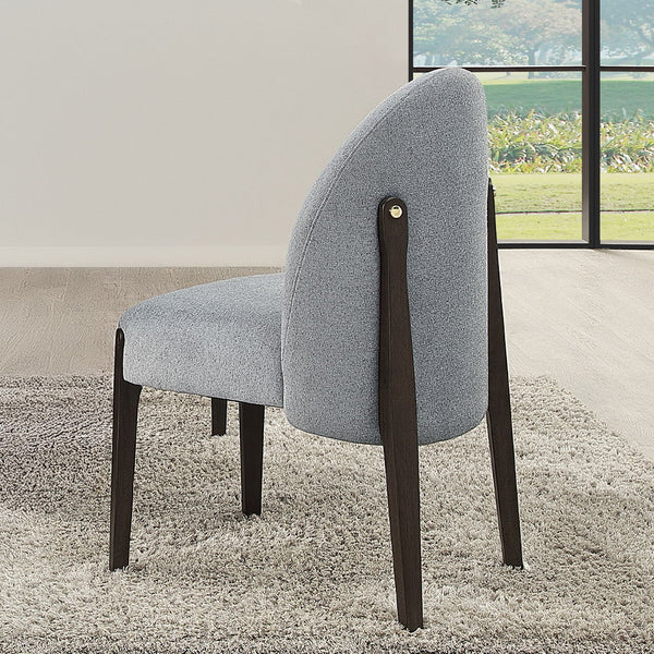 Clayten collection exudes elegance with its rectangular dining table featuring a fixed white marble top and double pedestal base with metal trim. Paired with upholstered chairs and a server with metal legs, this set blends sophistication and contemporary 