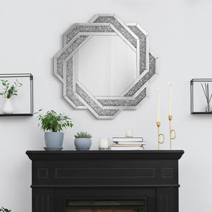  the overlapping geometric pattern brings dimension and a touch of glam to any room. Without 