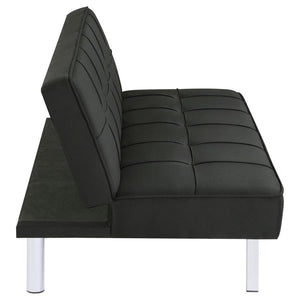 Joel - Upholstered Tufted Convertible Sofa Bed - Black