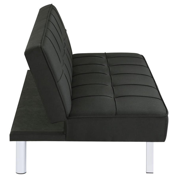 Joel - Upholstered Tufted Convertible Sofa Bed - Black