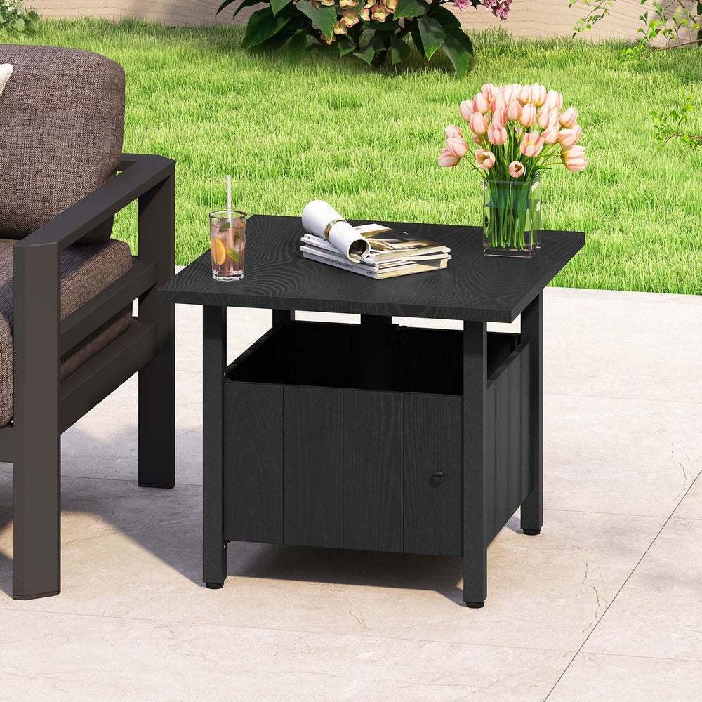 Sturdy zinc-iron alloy structure for enhanced stability<br>Ensure extra sturdiness with reinforced structure and sturdy supporting base<br>Maintain balance thanks to the adjustable foot pads<br>1.89" umbrella hole for most standard patio umbrellas (not in
